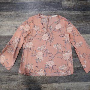 LUSH Floral Criss Cross Front Blouse